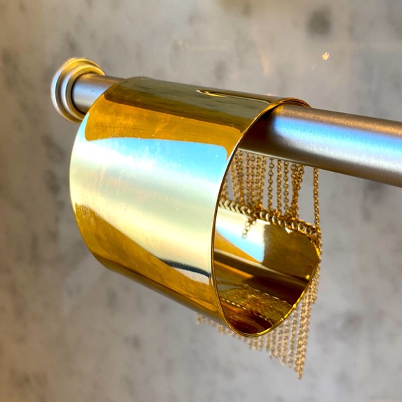 Gold tone fringe cuff - Picture 1 of 8